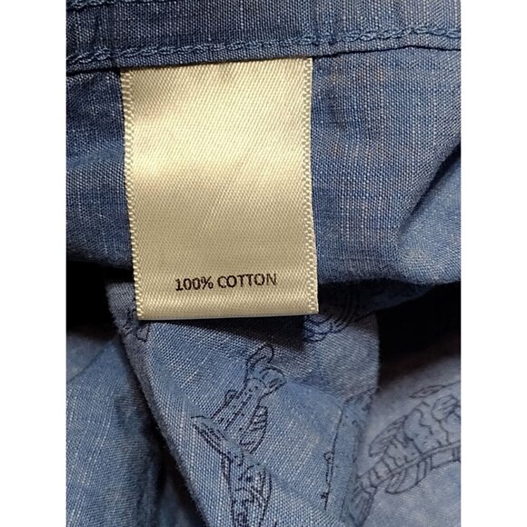 Solaris Men's Outdoor Blue Fish Print Shirt Short Sleeve‎ Button Up Size 4XB B - Picture 3 of 6